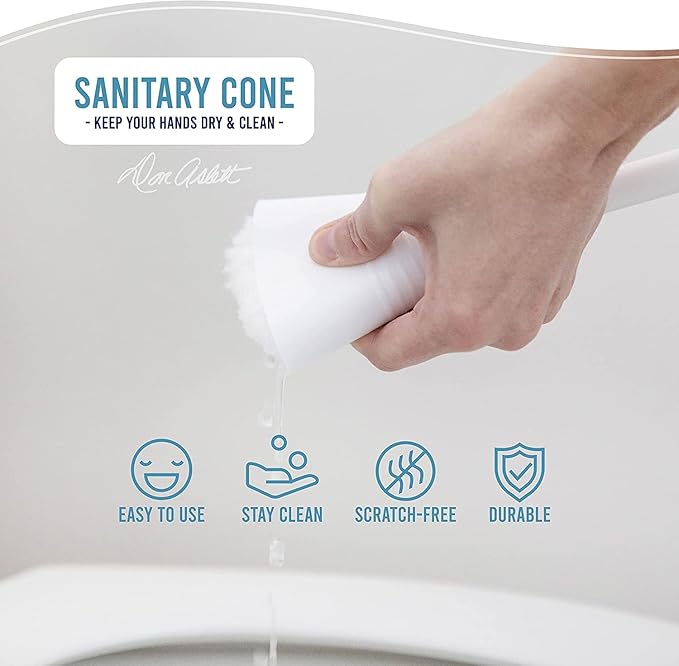 Don Aslett Johnny Mop | Set of 5 Toilet Brushes | 14 Handle to Easily Clean Toilet or Shower | Scratch Free Bowl Swab | Safe to Use with Your Favorite Toilet Bowl Cleaner