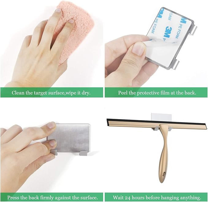 Stainless Steel Squeegee for Shower Doors All-Purpose Shower Squeegee for Bathroom Window and Car Glass 14 Inches