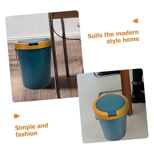 PRETYZOOM Large Wastebasket Lid Trash Can for Bathroom Office Kitchen Pp Material Easy to Use