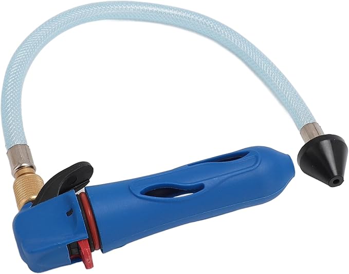 AC Drain Line Cleaner Tool ABS Brass Threaded Drain Opener Tool with Hose for Condensate Line (Blue)
