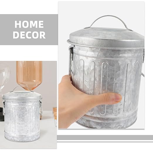 2pcs Multi-use Desk Trash Can Bucket Shape Pen Holder Wastebasket for Home Office