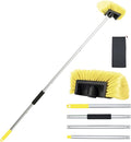 Car Wash Brush with Long Handle 60'' Soft Bristle Cleaning Brush Car Cleaning Brushes Carwash Brushes for SUV RV Boat Truck House Siding Sweep Snow Yellow