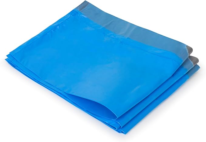 Plasticplace Custom Fit Trash Bags Compatible with simplehuman Code D (100 Count) Tinted Blue Drawstring Garbage Liners 5.3 Gallon / 20 Liter 15.75 x 28