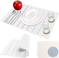 2 Pack Stone Drying Mat for Kitchen Counter Large Diatomaceous Earth Dish Drying Pads 24x16 Ultra Absorbent Quick Dry Foldable Mats for Dishes Cups Matches Any Countertop
