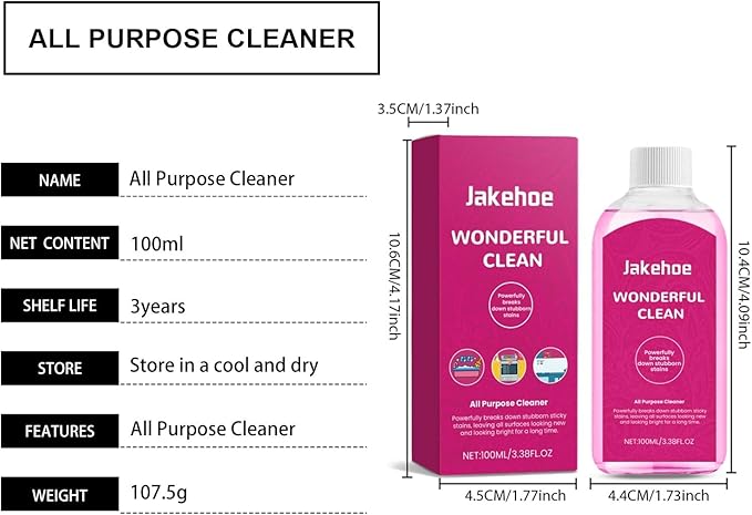 Multi-Purpose Cleaner Powerful Stain Remover For Home Office &amp Car - Dissolves Grease &amp Sticky Grime Easily(2PCS)