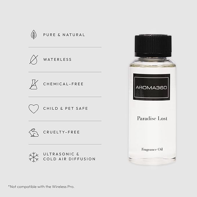 Aroma360 Diffuser Oil - Paradise Lost - Aromatherapy Essential Fragrance Oil - Orange Raspberry &amp Marine -120ML 4.1 Fl oz