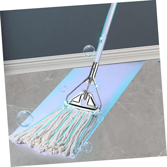 Household Cotton Mop for Floor Cleaning Durable Wet Dry Mop with Long Handle for Hardwood and Tile Floors High Absorption Comfortable to Use