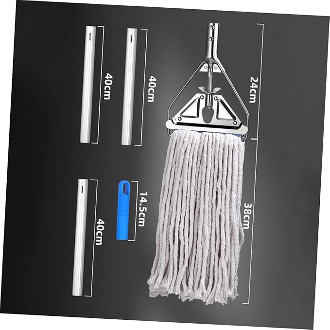 Aluminum Wet Dry Mop Cotton Head – Heavy Duty Floor Cleaning Tool for Hardwood Tile and Cement – Super Absorbent Sturdy and Versatile for Home and Commercial Use