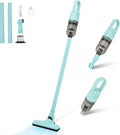 6-in-1 Lightweight Stick Vacuum Cleaner with 100W Powerful Motor Mini Portable Household Handheld Vacuum Cleaner for Domestic Hard Floors Carpets and Pet Hair(Green Cordless with Plug)
