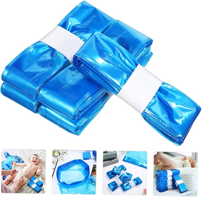 Disposable Diaper Pail Bags 5 Rolls Blue Pe Thickened Trash Bags Odor-resistant for Nursery Home Garbage and Diaper Storage 260mm X 7m