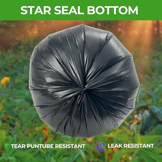 42 Gallon Heavy Duty Contractor Trash Bags - 40'' x 46'' Tear-Resistant Leak-Proof 100 Count - Industrial Strength for Construction Yard and Commercial Use