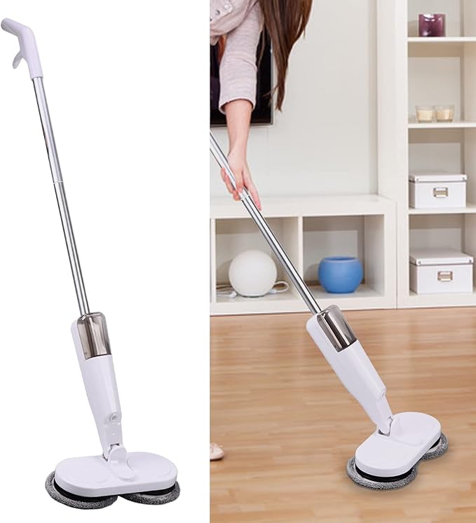 Electric Mop Cordless Wet Dry Use 2000mAh Battery USB Charging Lightweight - High Speed Rotation Efficient Cleaning Ideal for Home and Office
