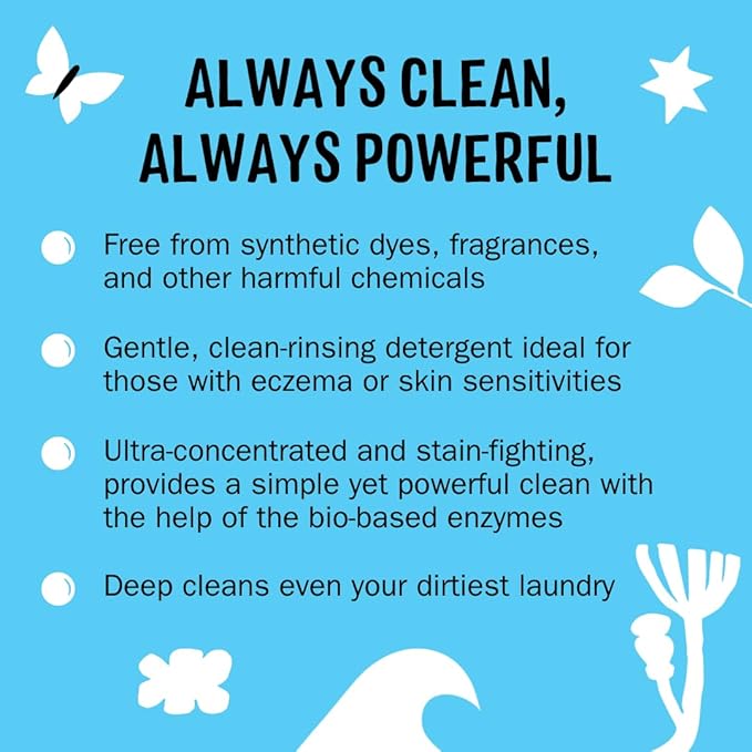 Molly's Suds Liquid Laundry Detergent | Clean Laundry Detergent Soap for Sensitive Skin | 2x Concentrated High Efficiency (HE) | Peppermint - 100 Loads