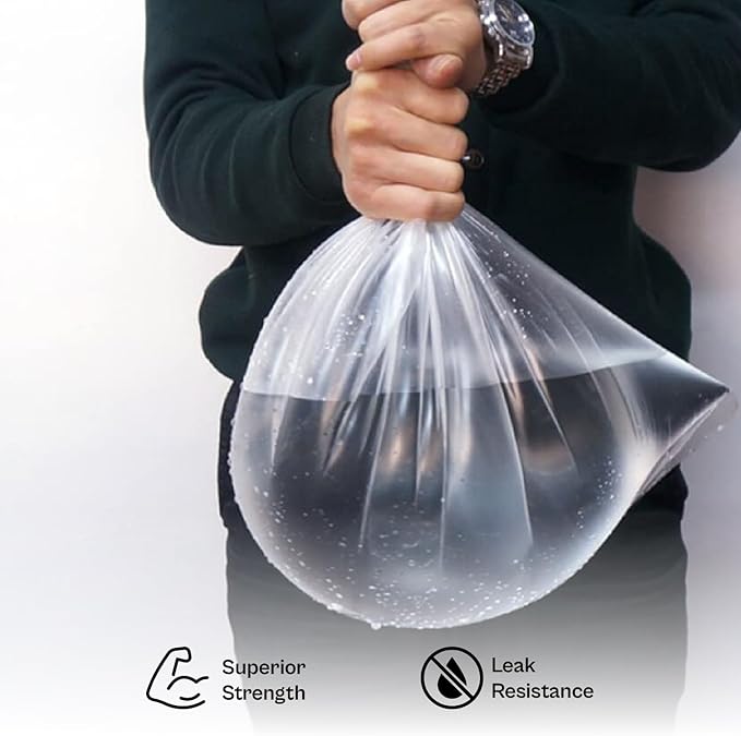7-10 Gallon Clear Trash Bag 1000 Bags Large Can Liners for Commercial Kitchen Office Multi-Use Garbage Bags