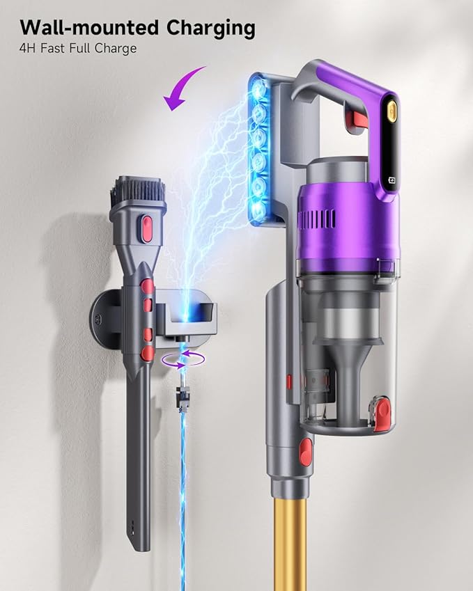 Cordless Vacuum Cleaner 680W 55kPa Vacuum Cleaners for Home Up to 75Mins Cordless Rechargeable Vacuum Cleaner Anti-Tangled Vacuum Cleaner 1.8L for Hardwood FloorCarpetsPet Hair Nova G8