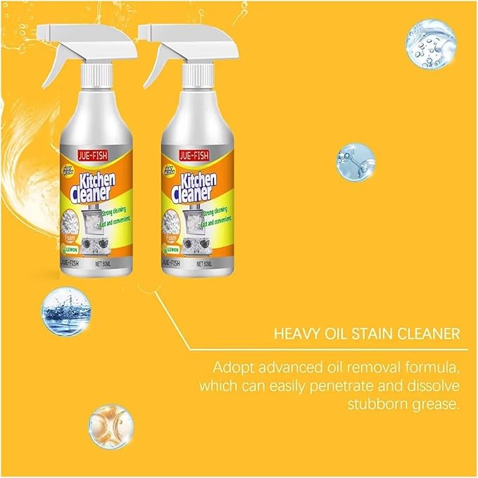 Kitchen Grease Cleaner - Compatible with Durdao 60ml Heavy-Duty Grease Remover Powerful Degreaser Cleans Racks Ovens and Stoves Household Stove Cleaning Spray(3pcs)