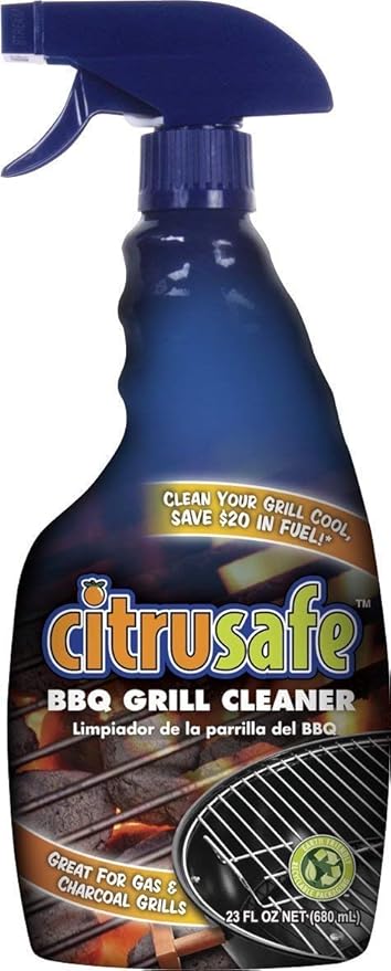 Grill Cleaning Spray - BBQ Grid and Grill Grate Cleanser by Citrusafe (3 23oz)