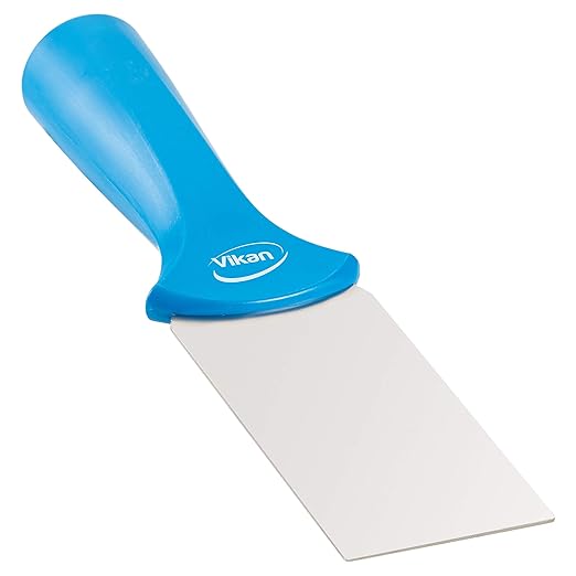 Vikan 40103 2” Stainless Steel Handle Mounted Scraper Blue