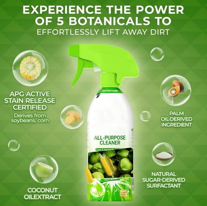 Cleanways All Purpose Cleaner 500ml Plant-Based Power Cleaner Deep Clean Spray for Kitchen Bathroom Living Room Fresh Scent Natural (500ml)
