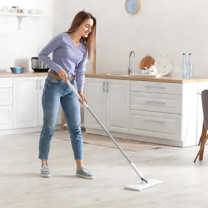 Snap Grip Mini Mop Disposable Dust Mop Compatible with Swiffer &amp Face Towels 2026 Upgraded Zero Touch Snap Grip Mini Mop for Kitchen Counter Convenient Cloth Changing Mops with 10 Reusable Clot