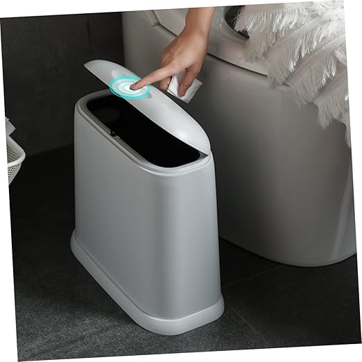 Modern Compact Trash Wastebasket for Kitchen Bathroom Craft Room Stylish Design for Spaces Construction Easy to Use Waste Container