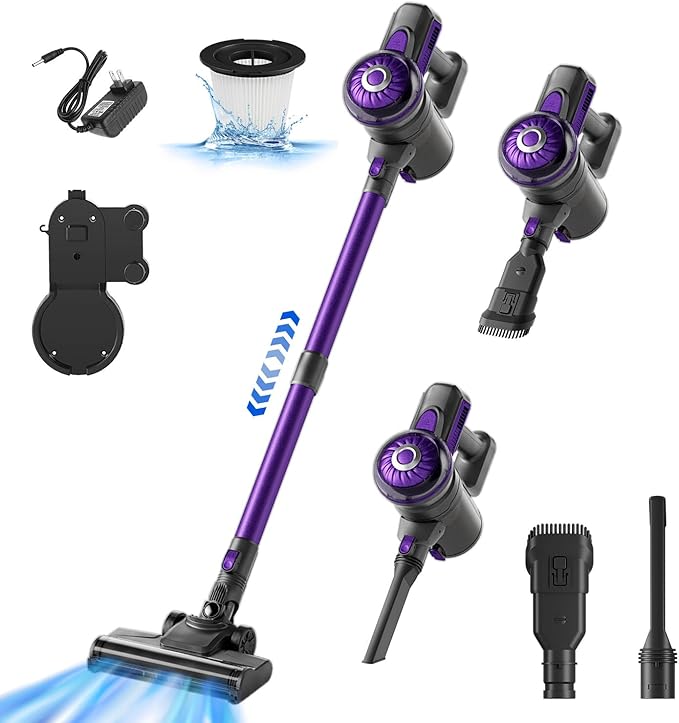 Cordless Vacuum Cleaner Lightweight 2-in-1 Stick &amp Handheld Vacuum for Apartment Pet Hair &amp Car Cleaning S1