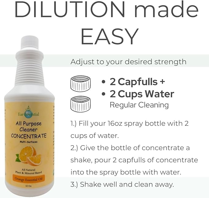 Plant-Based All-Purpose Cleaner Concentrate 32 fl oz (Makes 64 Bottles) (Orange)