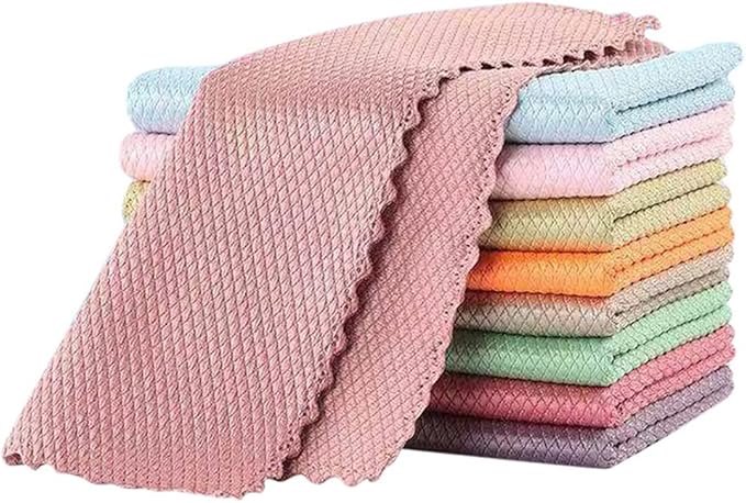 5/10 Pcs Special Fish Scale Wipes for Glass Cleaning Housework Cloth No Water Mark Lint Free