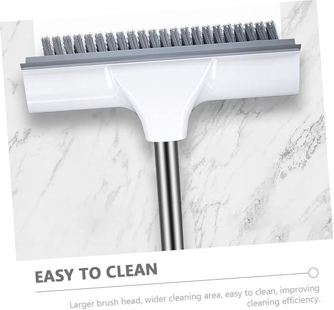 BESTYASH Long Handle Bathroom Floor Scrubber Brush with Hard Bristles and Scraper Cleaning Area Tile and Grout Brush for Efficient Home Cleaning