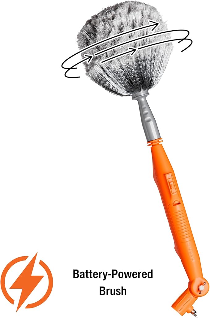 Cobweb Ceiling Fan Powered Duster Interior &amp Exterior | Adjustable Arm | for Hand use and Extention Pole use | Removable Cleanable Head | EZ Smart Power Duster (Extension Pole Sold Separately)…