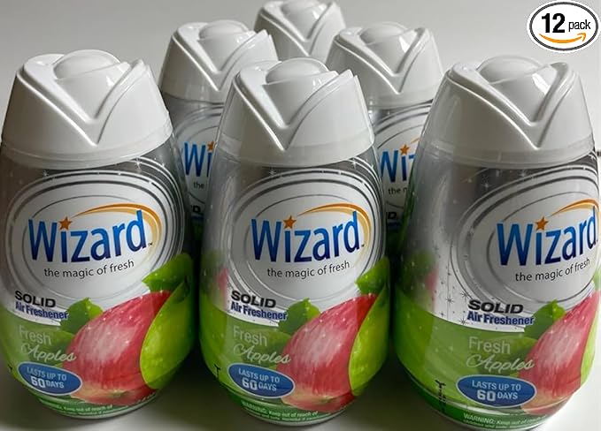 Wizard The Magic of Fresh gel Air Freshener solid air freshener 7.8 oz fresh apple (Pack of 12)