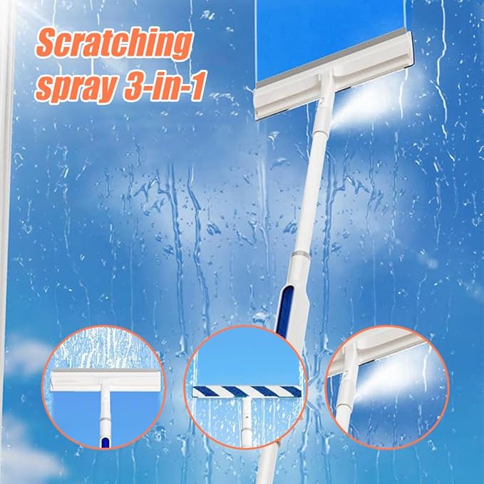 Squeegee for Window Cleaning with Spray 2025 Upgrade Dual Side Mist Retractable Window Cleaner Spray Window Cleaning Brooms 3 in 1 Household Squeegees Window Cleaning Tool Kit
