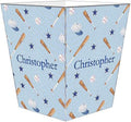 Marye-Kelley-Blue Baseball Wastepaper Basket Decoupage Wood Decorative Wastebasket for Kitchen Bathroom Bedroom Living Room Handmade Made in The USA