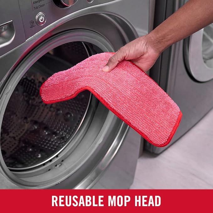 Rubbermaid Reveal Spray Mop Floor Cleaning Kit 3 Reusable Microfiber Wet Pads 1 Refillable Bottle Cordless Multi-Surface Mopping for All Home/Bathroom/Office Floors