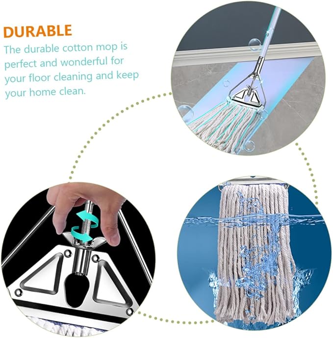 Household Wet Dry Cotton Mop for Hardwood and Tile Cleaning Design High Absorbency Floor Cleaning Tool for All