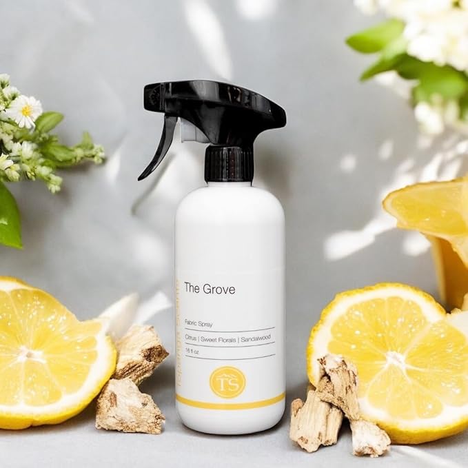 Topanga Scents The Grove Fabric Spray – 16 fl oz | Citrus Sweet Florals &amp Sandalwood | Vegan Phthalate‑Free