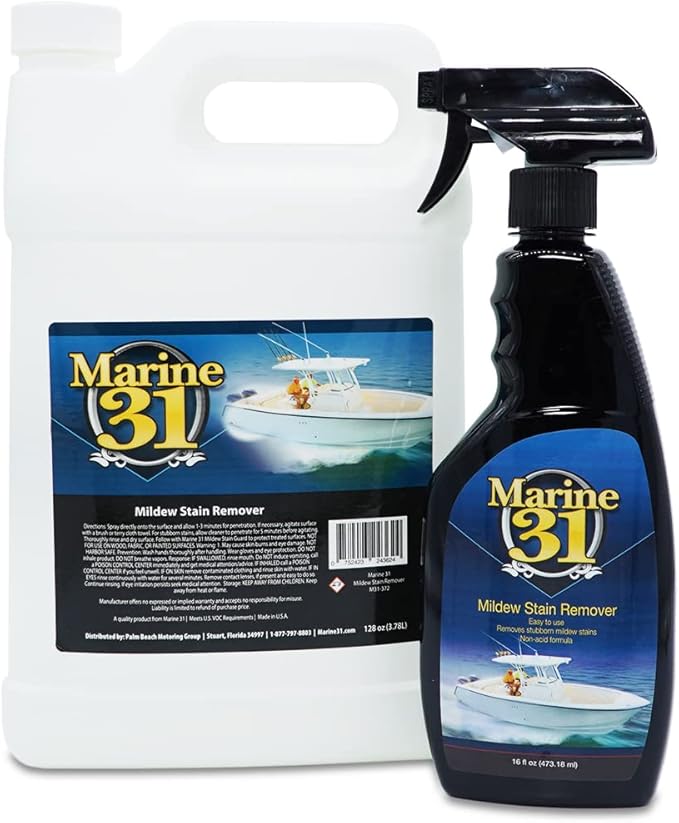 Marine 31 Mildew Stain Remover &amp Cleaner - Marine &amp Boat Home &amp Patio Bathroom &amp Shower Cleaner (16oz &amp Gallon Combo)