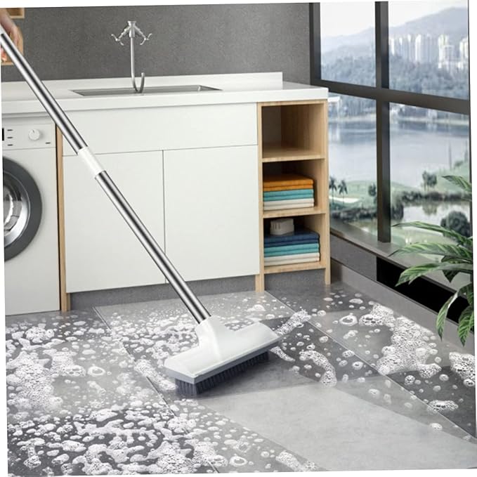 IMIKEYA Household Floor Scrubbing Brush with Long Handle Stiff Bristles for Bathroom and Tile Cleaning Versatile Grout and Floor Brush for Deep Cleaning