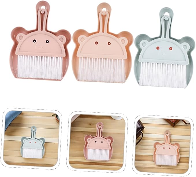 6 Sets Portable Mini Dustpan and Brush with Soft Bristles Compact Small Whisk Broom for Keyboard and Desk Cleaning Lightweight Construction Home and Office Desktop Cleaner
