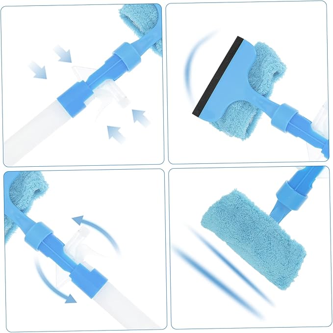 2pcs Magnetic Window Cleaner Tool Squeegee Broom Glass Water-Jet Wiper Window Cleaning Utensil Wiper Car Windshield