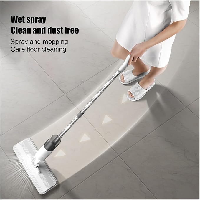 Spray Mop 360° Rotation Reusable Microfiber Pads Cleaner with Refillable Bottle for Home Kitchen Hardwood Floor Cleaning(1mop5cloth)