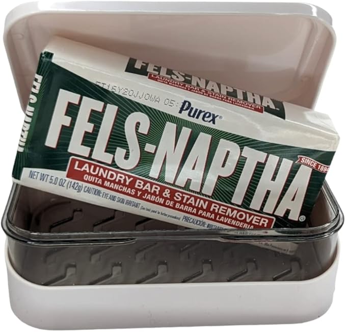 Fels-Naptha Brown Heavy Duty Laundry Bar &amp Stain Remover (5 oz) with BlehBlu Soap Box