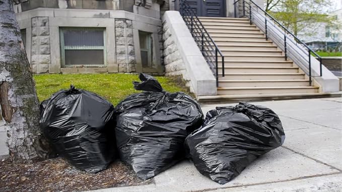 100 Count 55-60 Gallon Trash Bags Sturdy &amp Tear-Resistant Commercial Can Liners 55 Gallon Large Garbage Bags Large Black Trash Bags for Commercial Lawn and Leaf Bags