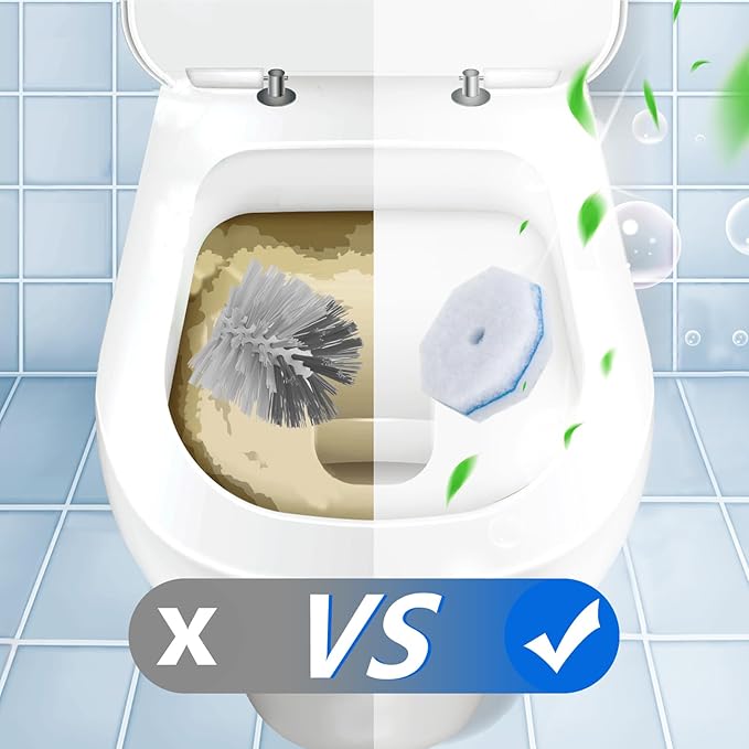 2X Cleaning Power Upgrade Formula Toilet Wand Refills Fits for Clorox Wand50 Count Disposable Toilet Bowl Wand Refills - No Falling Apart Fits Most Brand Toilet Brushes for Bathroom Cleaning