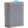 steo spce Bathroom Small Trash Can with Automatic Touchless Lid 2.6 Gallon Smart Garbage Can Narrow Waterproof Trash Bin for Bedroom Office Living Room (Gold Grey)