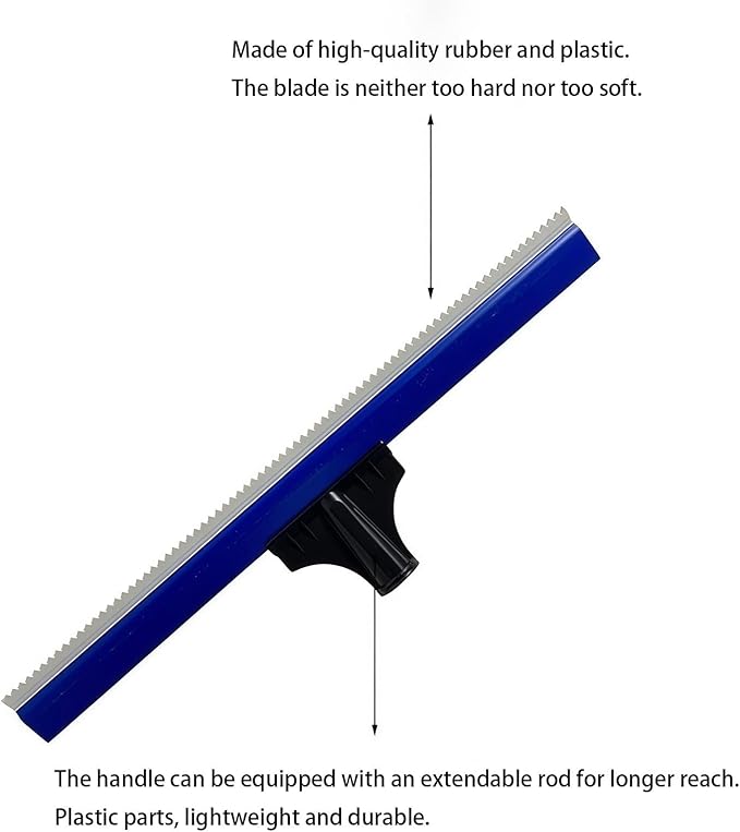 16in Epoxy Squeegee Teeth Notched Squeegee for Self Leveling Cement Urethane Epoxy Lightweight Professional Epoxy Tool for Garage Floors Driveways