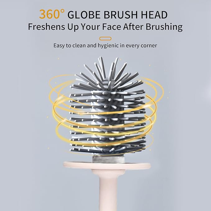 Toilet Brush Set Bathroom Accessories Toilet Bowl Cleaners Deep Cleansing Multifunctional Hanging Toilet Brush Set for Bathroom(Cherry Blossom Pink)
