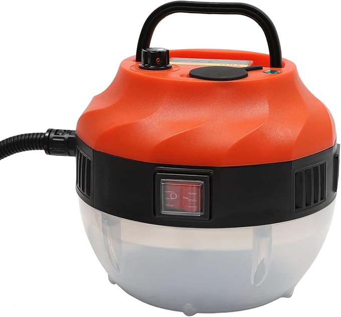 Handheld Steam Cleaner 1.6KW High Pressure Steamer for Cleaning Portable Corded Steam Cleaner for Home Use 0.35Gal Water Tank 221℉ High Temperature Fast Heating Steamer for Car Detailing (Orange)