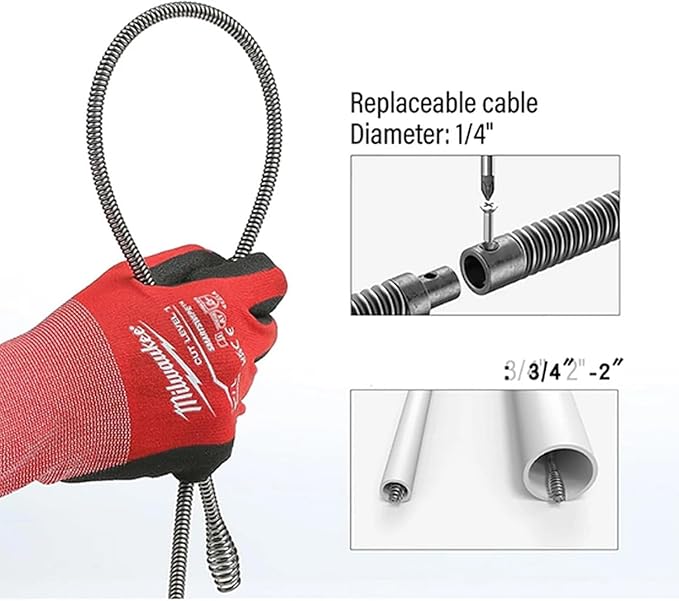 Electric Pipe Unclogger Professional Sewer Toilet Clogged Cleaning Tool Portable 3/4-2 Pipe Dredging Machine Drain Cleaner