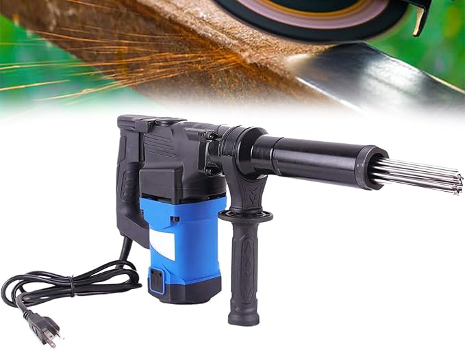 Electric Needle Derusting Hand-Held Needle Scaler Rust Removal Cleaning Machine Remover Welding Slag Cleaner for Removal of Rust